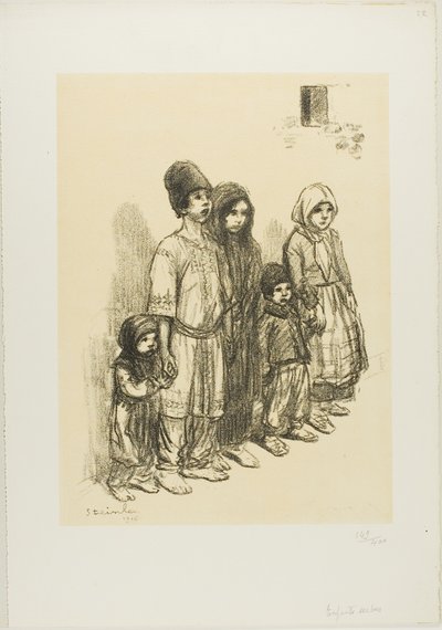 Servische kinderen door Théophile Alexandre Pierre Steinlen