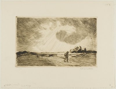 Stormachtig weer door Théophile Alexandre Pierre Steinlen