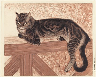 Zomer: Kat op een balustrade door Théophile Alexandre Pierre Steinlen