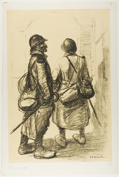 Het uur van vertrek, plaat zesentwintig uit Actualités door Théophile Alexandre Pierre Steinlen