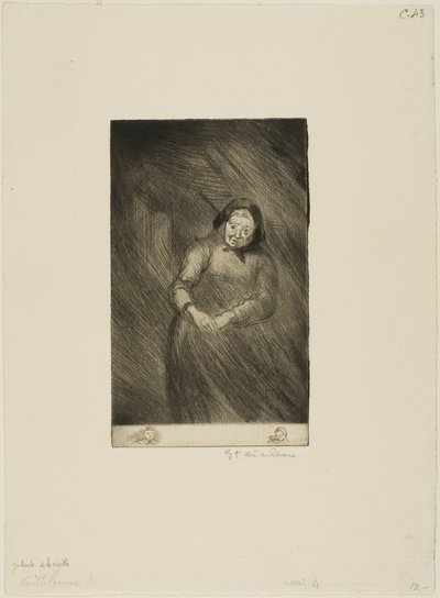 De oude babbelaar door Théophile Alexandre Pierre Steinlen