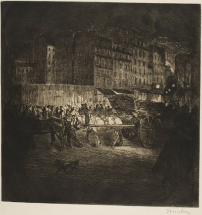 De vuilniswagen door Théophile Alexandre Pierre Steinlen