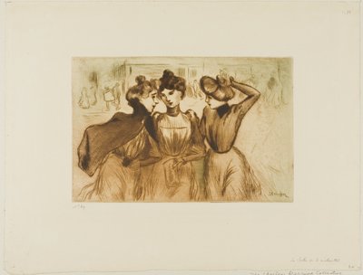Drie werkende meisjes uit lunchen door Théophile Alexandre Pierre Steinlen