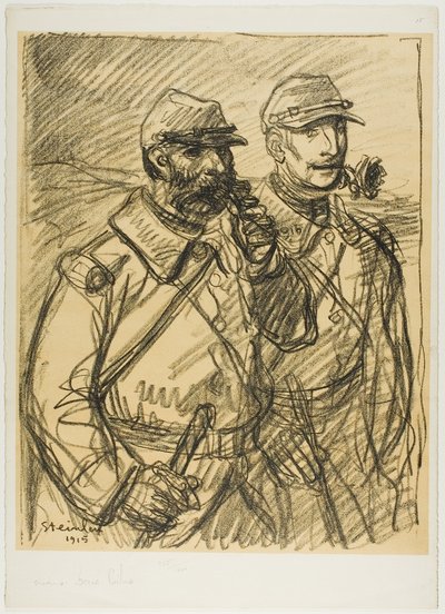 Twee soldaten door Théophile Alexandre Pierre Steinlen