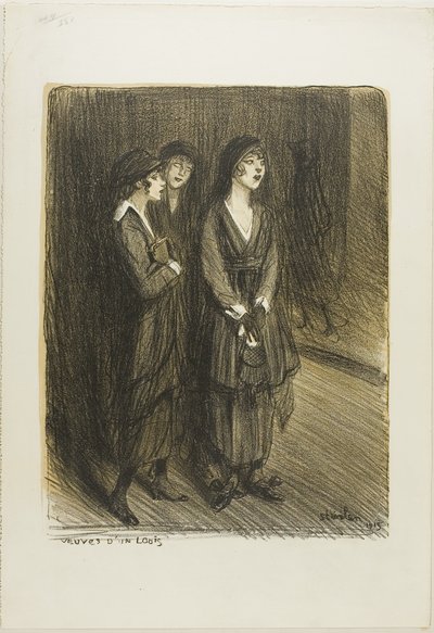 Weduwen van een Louis, plaat zeven uit Actualités door Théophile Alexandre Pierre Steinlen