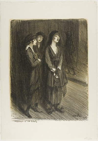 Weduwen van een Louis, plaat zeven uit Actualités door Théophile Alexandre Pierre Steinlen