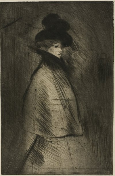 Wandelende vrouw door Théophile Alexandre Pierre Steinlen