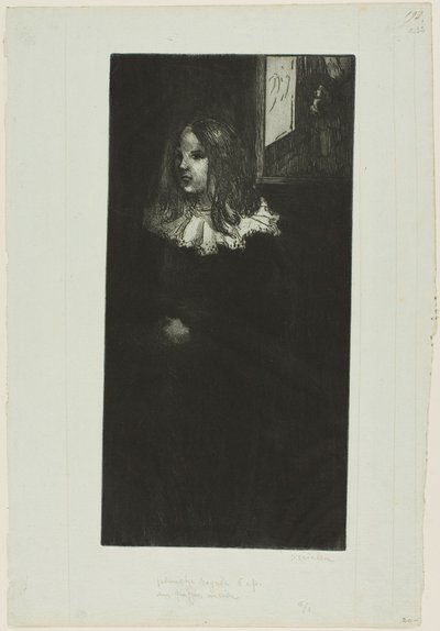Jong meisje met witte halsband door Théophile Alexandre Pierre Steinlen