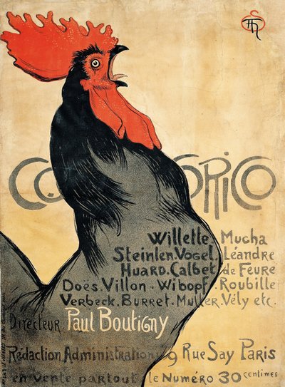 Cocorico Poster door Théophile Alexandre Steinlen