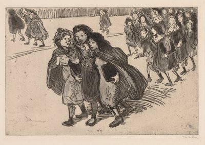 Van school komen door Théophile Alexandre Steinlen