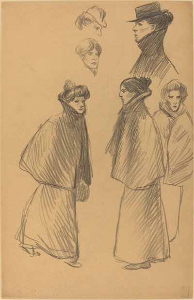 Figurenstudies door Théophile Alexandre Steinlen