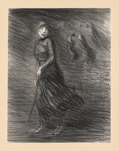 In de straat door Théophile Alexandre Steinlen