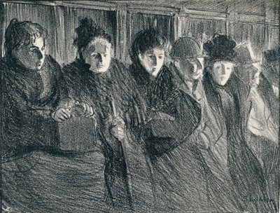 Binnenin een tram, 1896, 1898 door Théophile Alexandre Steinlen