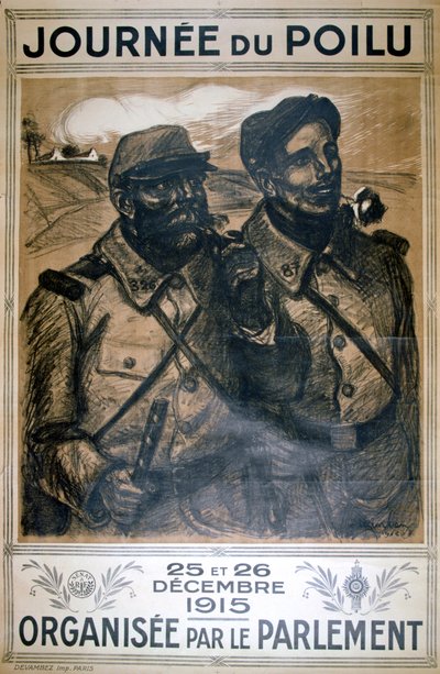 Journée du Poilu 25 et 26 Décembre 1915, Franse Eerste Wereldoorlog poster, 1915 door Théophile Alexandre Steinlen