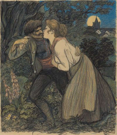 De teef bij de wolf, 1900 door Théophile Alexandre Steinlen