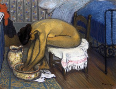 Het bad door Théophile Alexandre Steinlen