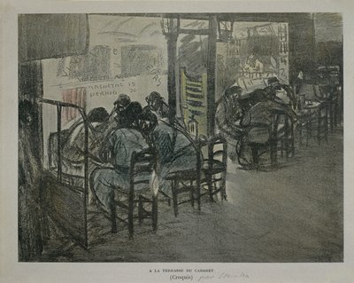 Parijs op terras van café door Théophile Alexandre Steinlen
