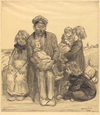 Arme mensen Les pauvres gens, 1914 door Théophile Alexandre Steinlen