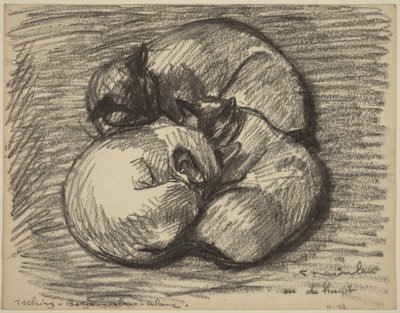 De katten: Tsching, Batzar en Blanc-Blanc door Théophile Alexandre Steinlen