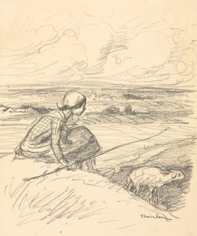 De Herderin, vierde kwart 19e eeuw of eerste kwart 20e eeuw door Théophile Alexandre Steinlen