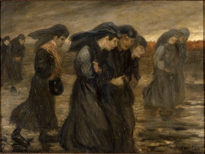 De terugkeer van de arbeiders, 1903 door Théophile Alexandre Steinlen