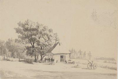 Landschap met een smidse door Thorald Brendstrup