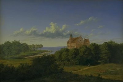 Een landschap met een landhuis. Compositie door Thorald Læssøe