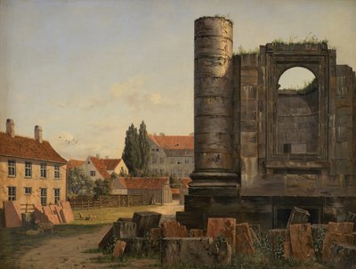 Uitzicht op Marmorpladsen met de ruïnes van de onvoltooide Frederik