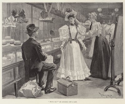 Illustratie voor De Dag van Hun Huwelijk, door W D Howells door Thure de Thulstrup