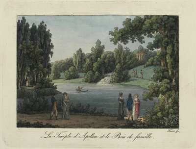 De Tempel van Apollo en Waterval in het Pavlovsk park, 1810s door Thurner