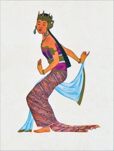 Klassieke Javaanse danseres door Thyra Kleen