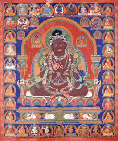 Een Thang-Ka die de Mahasiddha Bir Va Pa afbeeldt, c. 1600 door Tibetan School