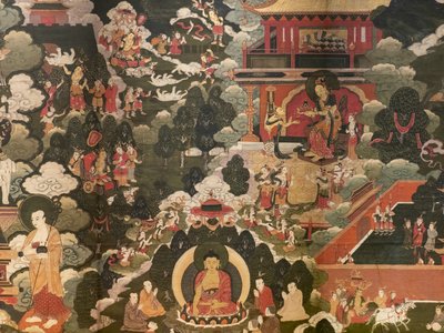 Scènes uit het leven van de Boeddha Shakyamuni door Tibetan School