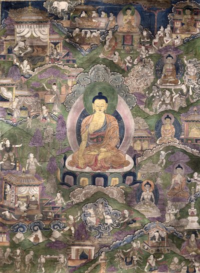 Thangka van de Boeddha door Tibetan School