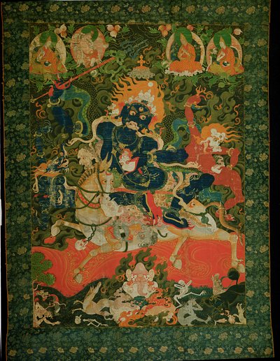 Thangka schilderij met Shridevi, van Tashilhumpo Klooster, 17e-18e eeuw door Tibetan School
