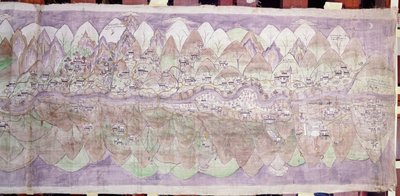 Het maaneinde van de Tsari rongkor (beschilderd doek) door Tibetan School