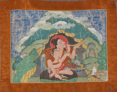 Mahasiddha Krishnacharya, uit een gedeeltelijke set thangkas, begin 19e eeuw door Tibetan School
