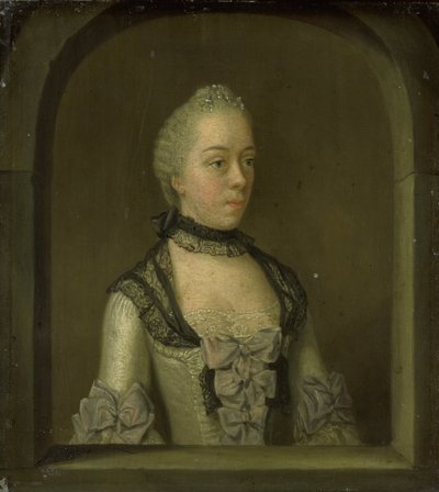 Portret van Wilhelmina Hillegonda Schuyt, vrouw van Joachim Rendorp door Tibout Regters