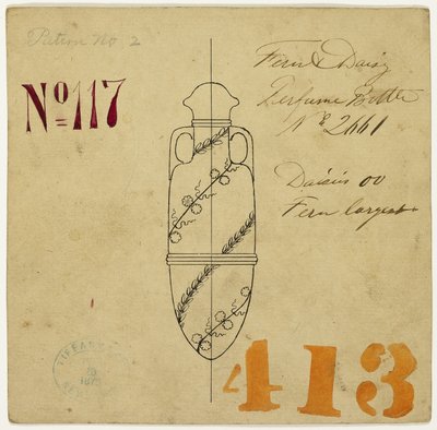Ontwerp voor Varen en Madeliefje Parfumfles Nr. 2661 door Tiffany and Company