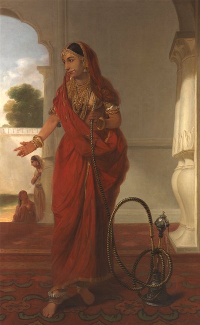Een Vrouw van het Hof in Faizabad, India door Tilly Kettle
