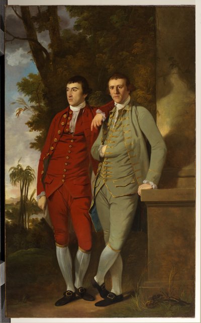 Portret van Charles en Kapitein John Sealy door Tilly Kettle