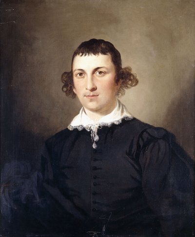 Portret van een Heer, waarschijnlijk Mr. Lyte, in Zwarte Van Dyke-kostuum, 1769 door Tilly Kettle