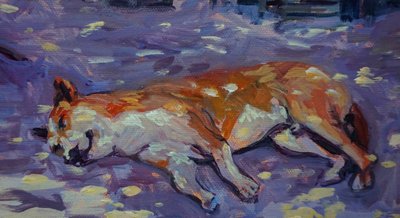 Slapende hond, 2021 door Tilly Willis