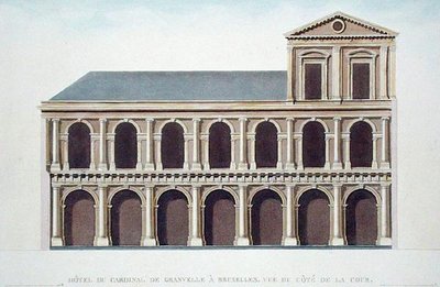 Zijaanzicht van de Residentie van Kardinaal de Granvelle (1517-86), Brussel, uit 