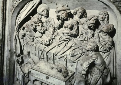 Graf van Hendrik II 973-1024 en zijn vrouw Kunigunde (detail van de dood van de keizer) door Tilman Riemenschneider