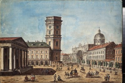 Zicht op de Nevsky Prospekt in Sint-Petersburg door Timofei Alexeyevich Vasilyev