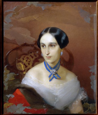 Portret van Natalia Pushkina Lanskaya (Natalia Nikolaievna Gontcharova) door Timofei Andreyevich Neff