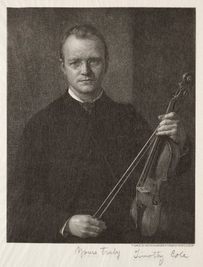 Oude Italiaanse Meesters: Portret van Timothy Cole Man met Viool, 1892 door Timothy Cole