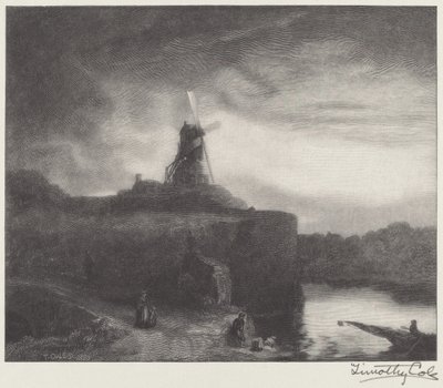 De Molen door Timothy Cole after Rembrandt van Rijn