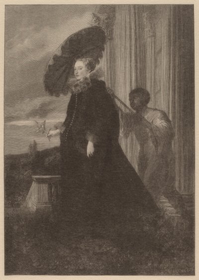 Marchesa Elena Grimaldi, vrouw van Marchese Nicola Cattaneo door Timothy Cole after Sir Anthony van Dyck
